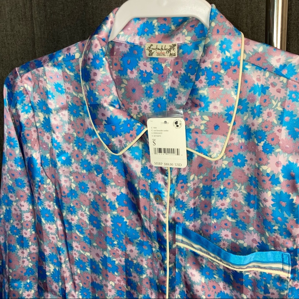 Free People Pillow Talk Silky Satin PJ Pajama Set NEW WITH TAGS - Picture 7 of 15
